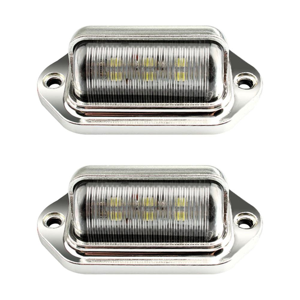 

Car License Plate Lamp 12-24V Truck Trailer 6LED Tail Step Side Lamp Silver, 501 Original