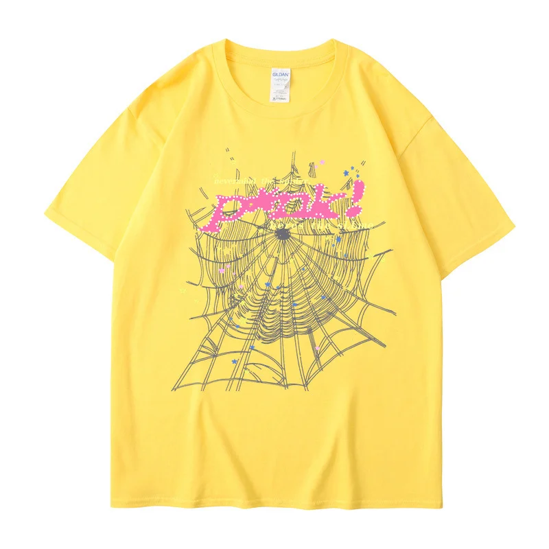 Spider Pink T Shirt Loose Fitting Short Sleeved T-Shirt