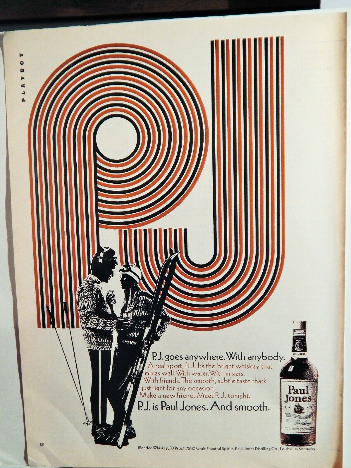 PAUL JONES WHISKEY 1971 VTG Photo Poster painting AD, RARE EPHEMERA