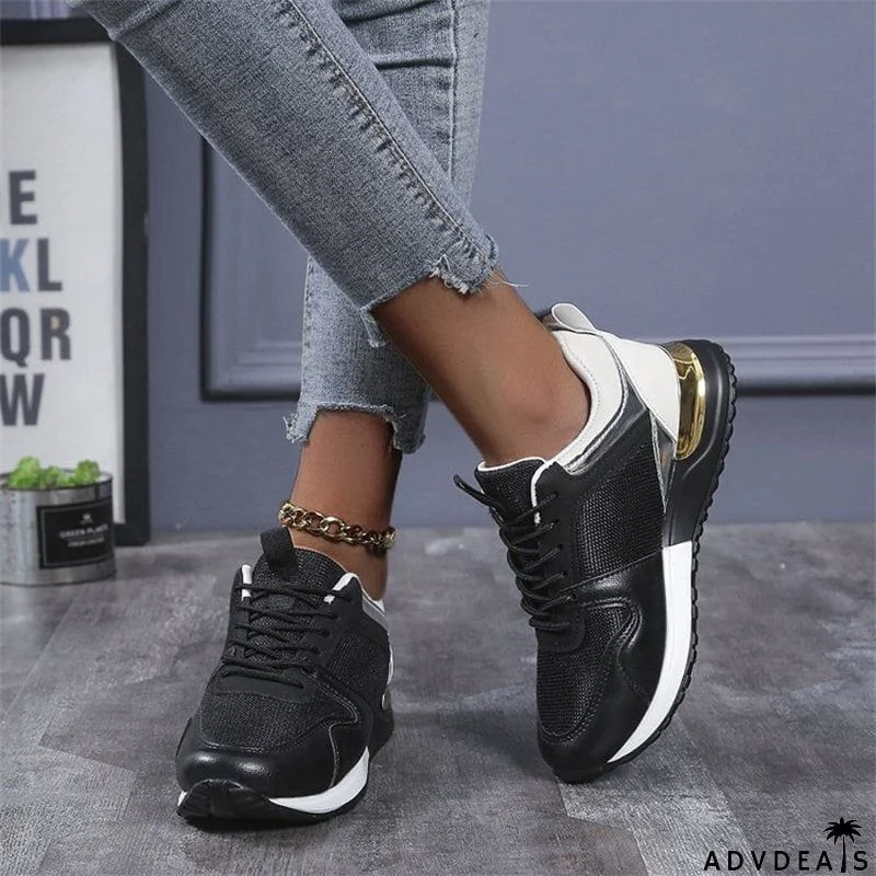 Leisure Wear-resisting Patchwork Mesh Running Loafers For Women