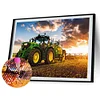 Tracteur - Rond Diamant Peinture 40*30CM