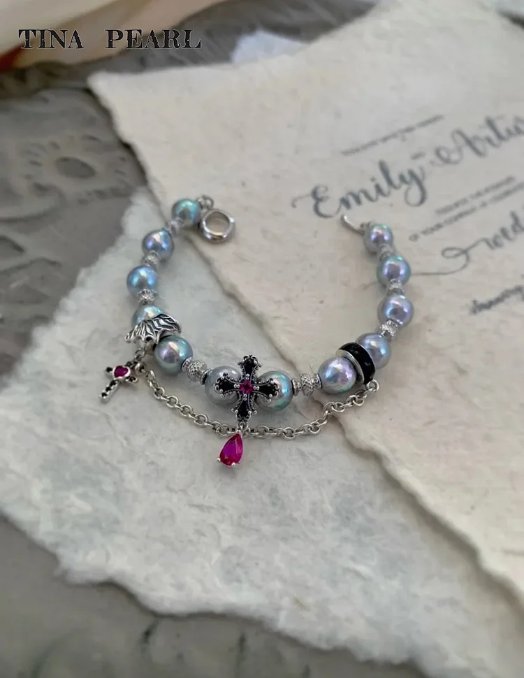 2025 TINA Jewelry 925 Silver Sea Water So Abundant Pearl Angel Bracelet