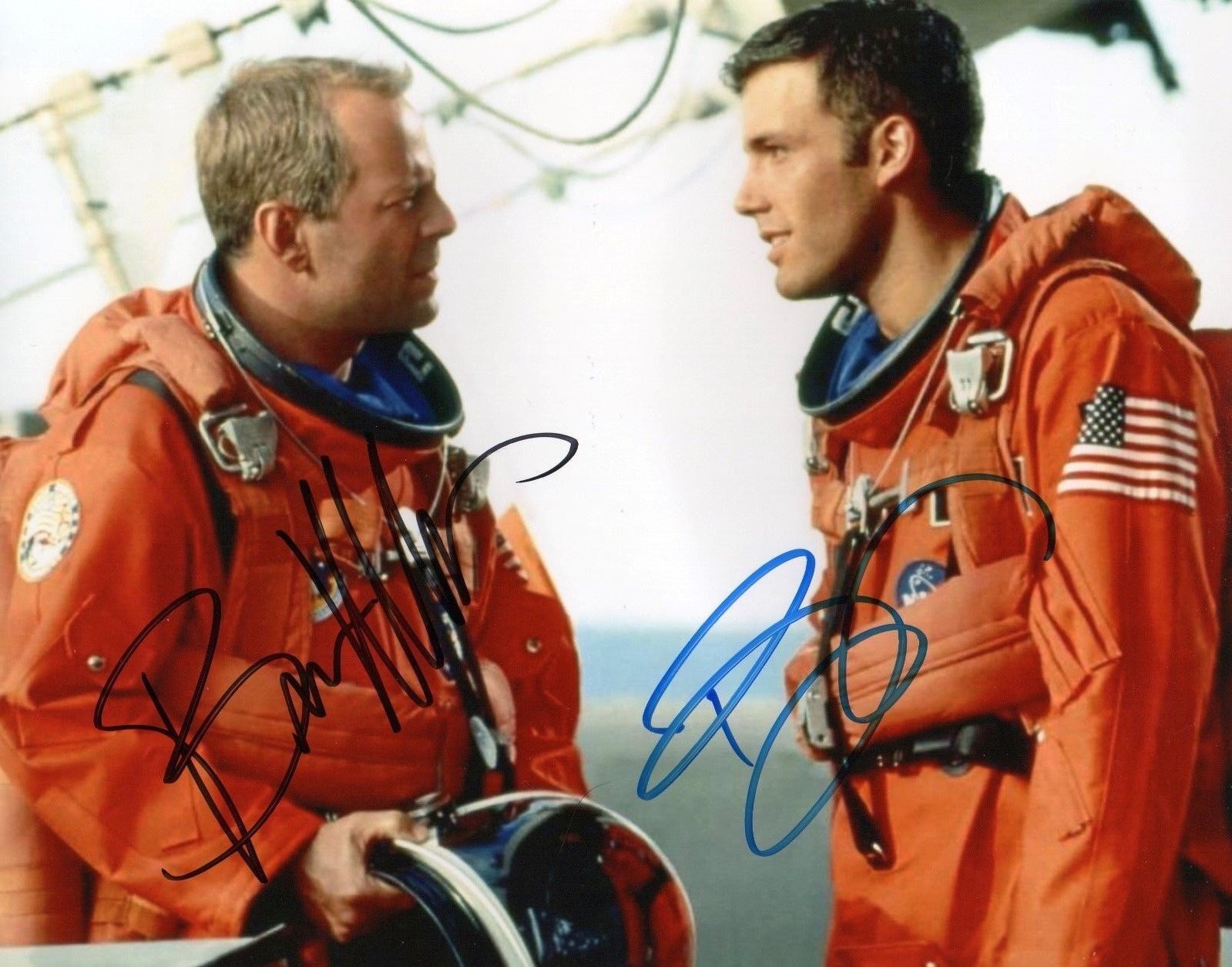 ARMAGEDDON BEN AFFLECK BRUCE WILLIS AUTOGRAPHED SIGNED A4 PP POSTER Photo Poster painting PRINT