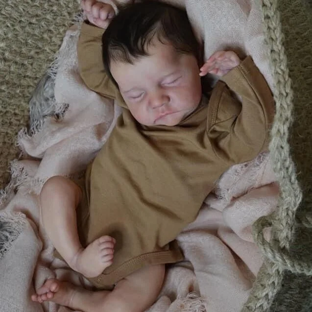 20" Lifelike Sleeping Carefree Toddler Reborn Newborn Boy Baby Dolls Fred With Heartbeat💖 & Sound🔊 Rebornartdoll® RSAW-Rebornartdoll®