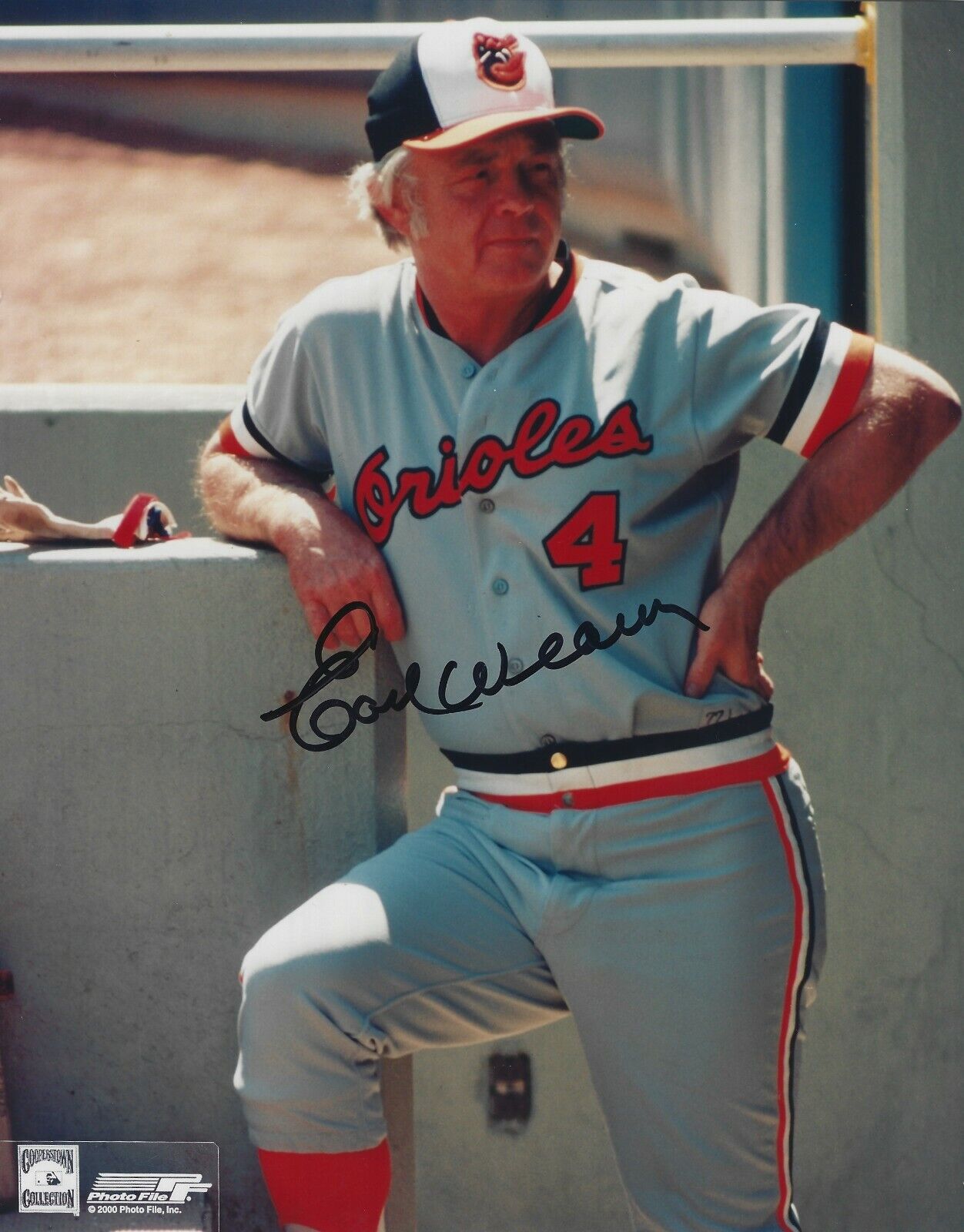 Autographed EARL WEAVER Baltimore Orioles 8x10 Photo Poster painting - COA