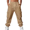 Men's Cargo Jogger Pants With Side Stripes by Inlyline