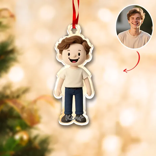 Custom 3d Effects Christmas Ornament Custom Family Face & Name Decor Ornaments Xmas Gifts For Lover For Family