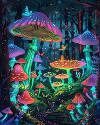 Glowshroom Forest - Diamond Painting