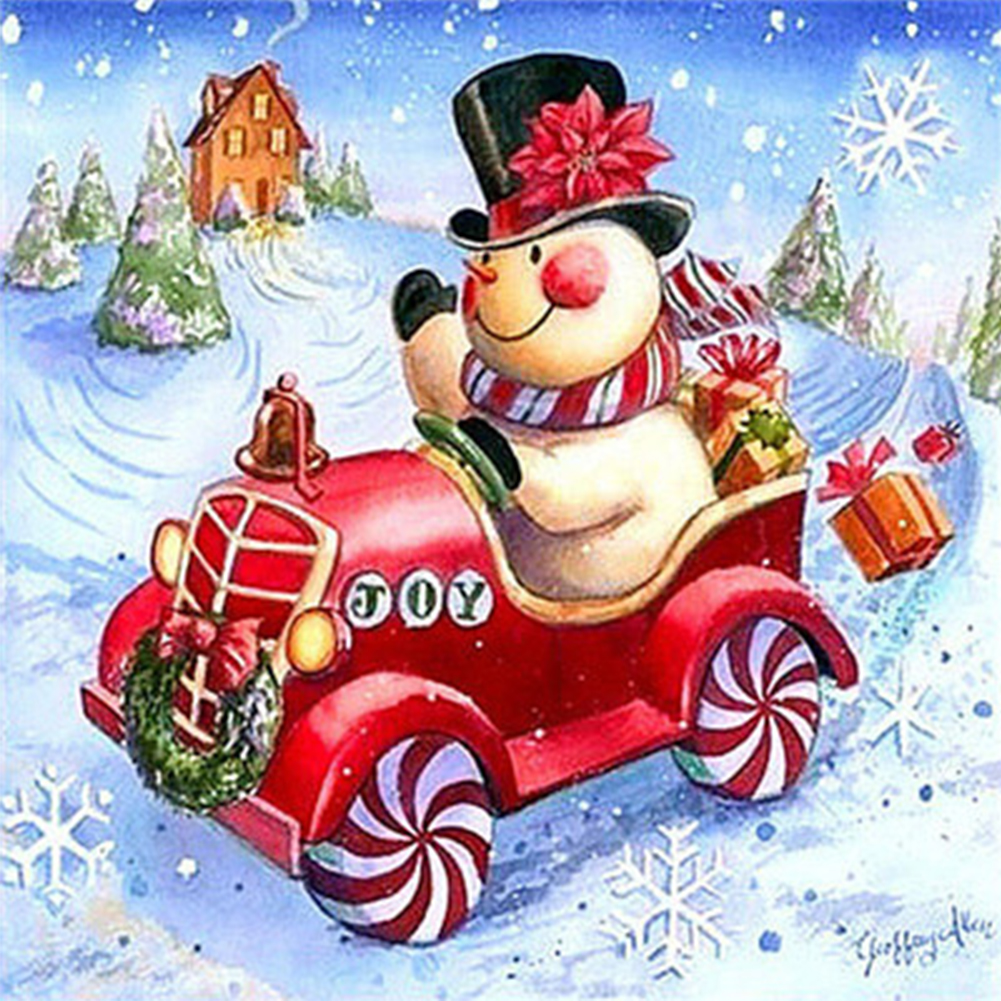 

40*40CM - Cartoon Snowman - Square Drill Diamond Painting, 501 Original