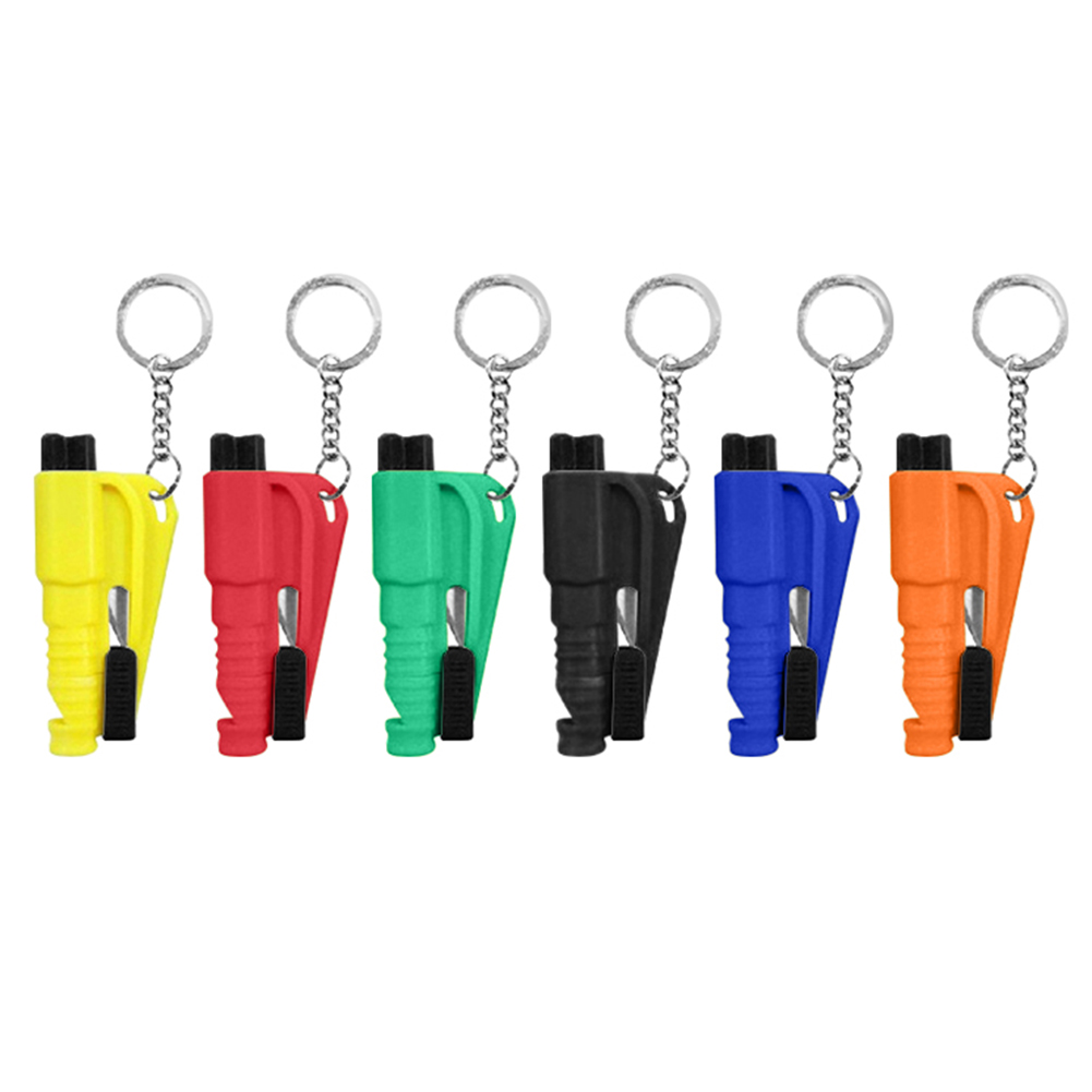 

6pcs 3 in 1 Mini Safety Hammer Car Window Breaker Seat Belt Cutter Whistle, 501 Original