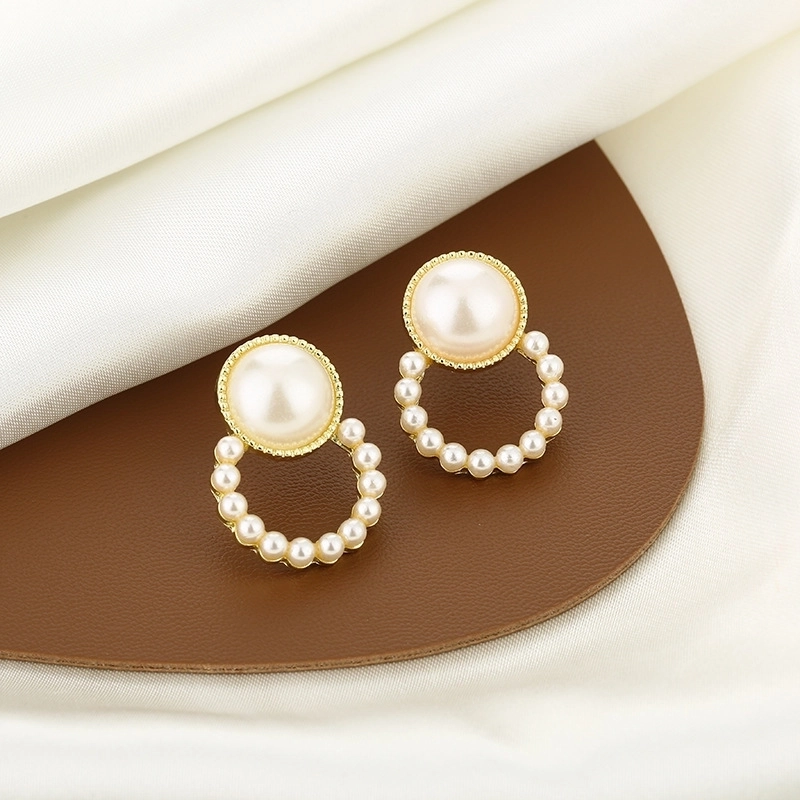 1 Pair Minimalist Classic Style Round Beaded Imitation Pearl Earrings Ear Studs