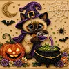 Framed Pumpkin Kitten - Pearls Painting Kit DIY Diamond Painting Pearl Dot Crafts 20x20CM