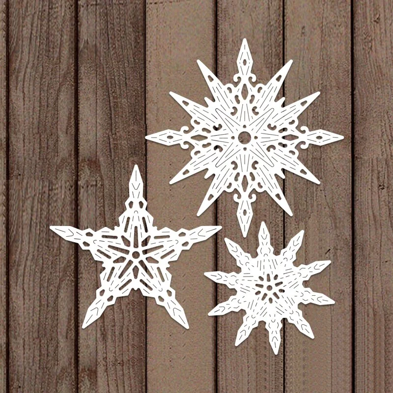 3pcs Snowflake Metal Cutting Dies For DIY Scrapbook Cutting Die Paper Cards Embossed Decorative Craft Die Cut New