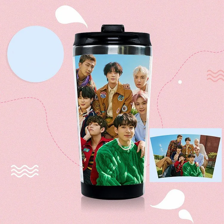 BTS Jungkook Seven 12OZ Thermos With Conical Straw