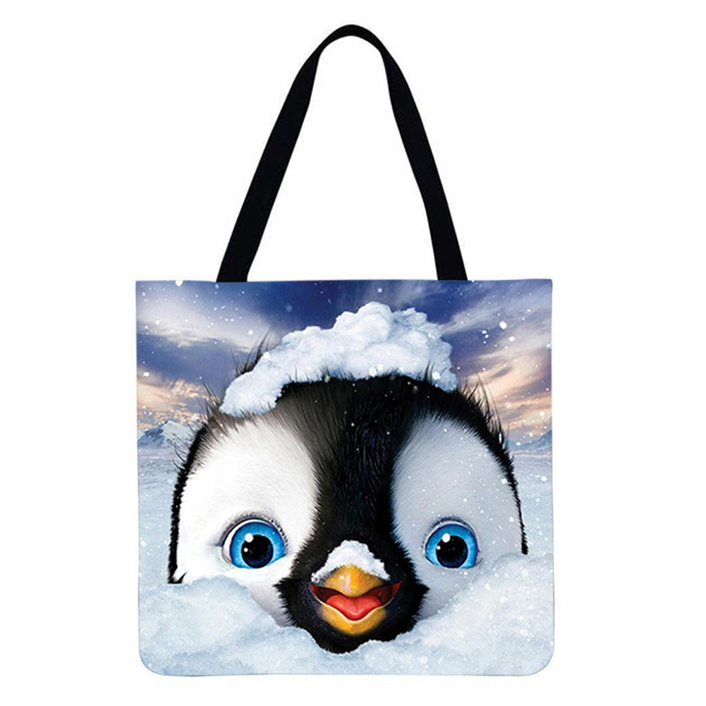 Penguin 40*40cm linen tote bag