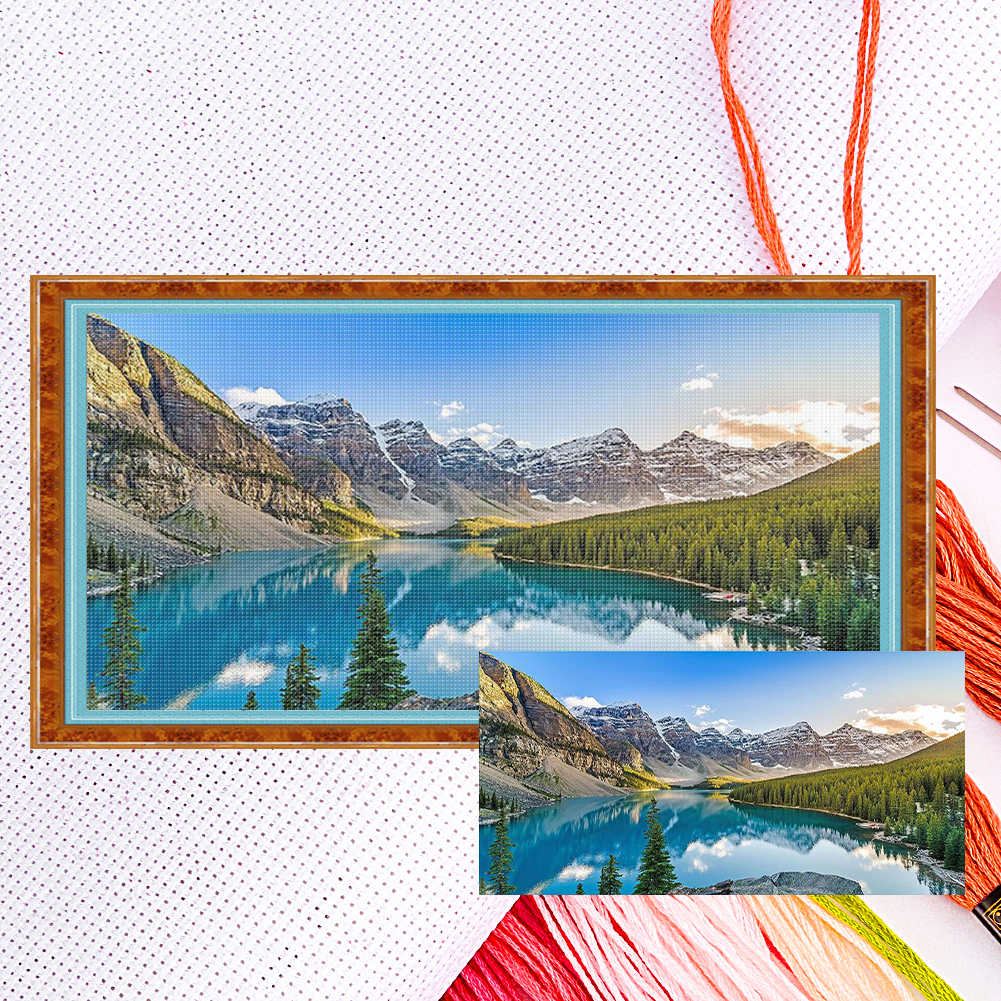 Mountain scenery Full 11CT Counted Canvas(85*40cm) Cross Stitch
