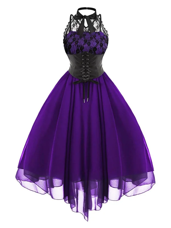Backless Chiffon Retro Dress