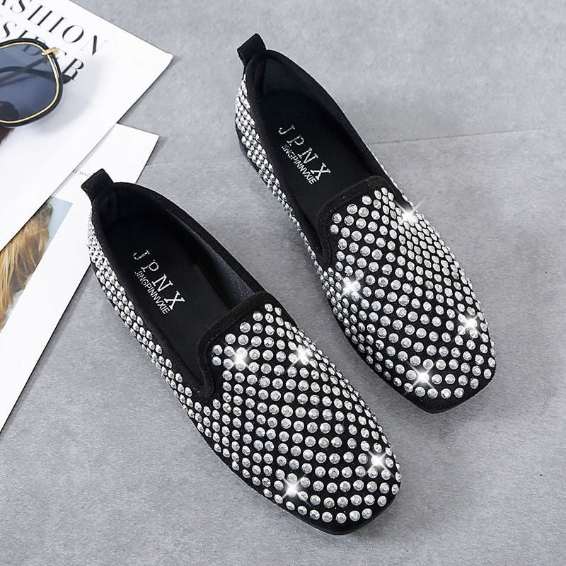 Crystal Lady Flats Women Luxury Brand Spring Shoes Female Flats Rhinestone Comfy Woman Shoes 2021 New Arrival Ladies Falts