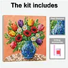 Framed Blue Vase -  DIY Button Art Painting Kit for Creativity DIY Pearl Dot Crafts for Gift Home Wall Decor 30*30CM