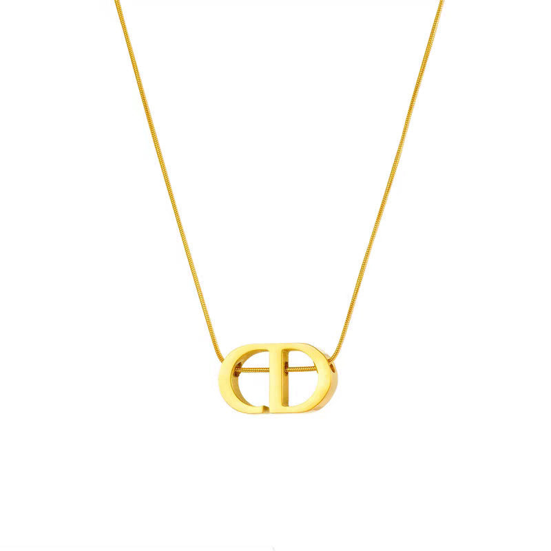 Cartoon Gourd Geometric Titanium Steel Electroplating Necklaces