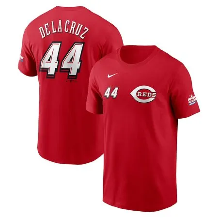 Men's Cincinnati Reds #44 Elly De La Cruz  Red 2025 MLB Speedway Classic Name & Number T-Shirt