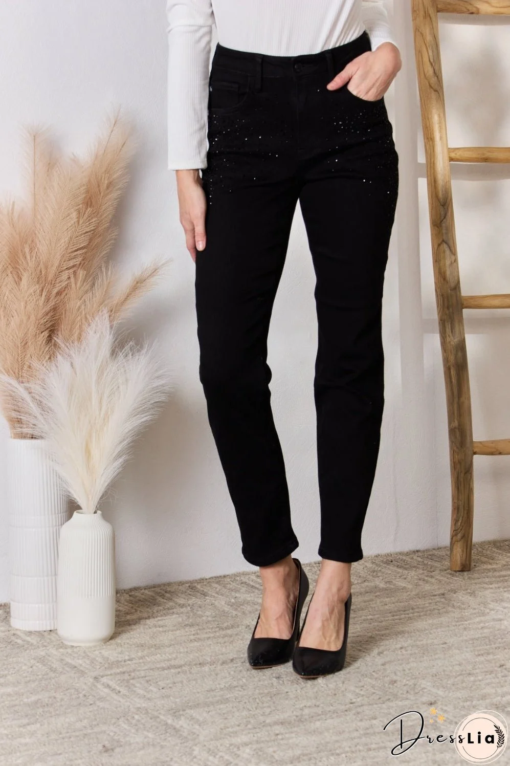 Judy Blue Full Size Rhinestone Embellished Slim Jeans