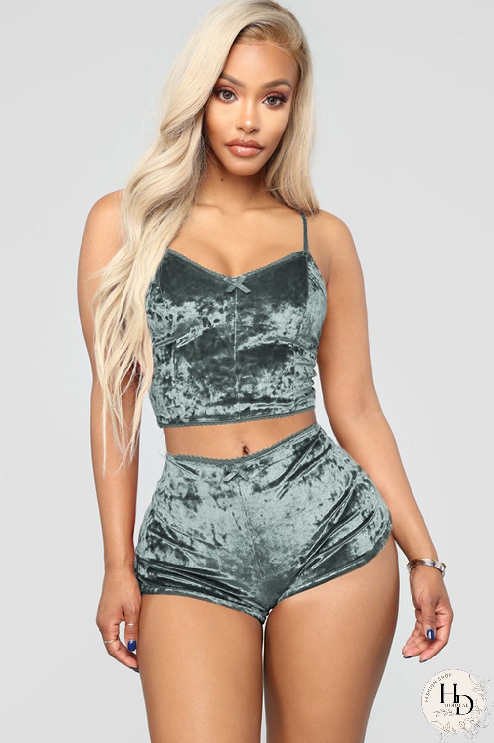 Pink Polyester Sexy Solid Two Piece Suits Straight Sleeveless