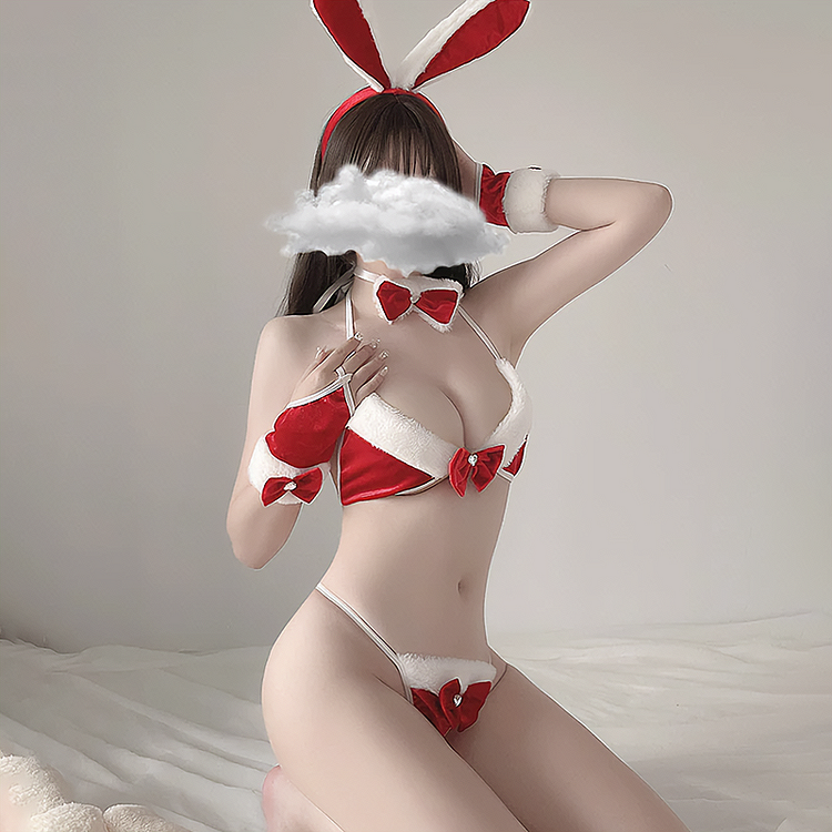Sexy Santa Bunny Girl Lingerie Bikini Set - Gotamochi Kawaii Shop, Kawaii Clothes