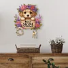 Wooden Special Shape Dog 2 Hooks Diamond Painting Hook Rail for Wall Cabinet