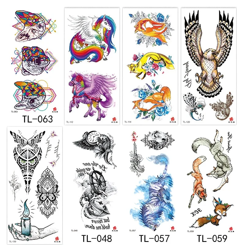 Flower arm waterproof tattoo stickers half arm painted animal durable waterproof European and American temporary tattoo stickers
