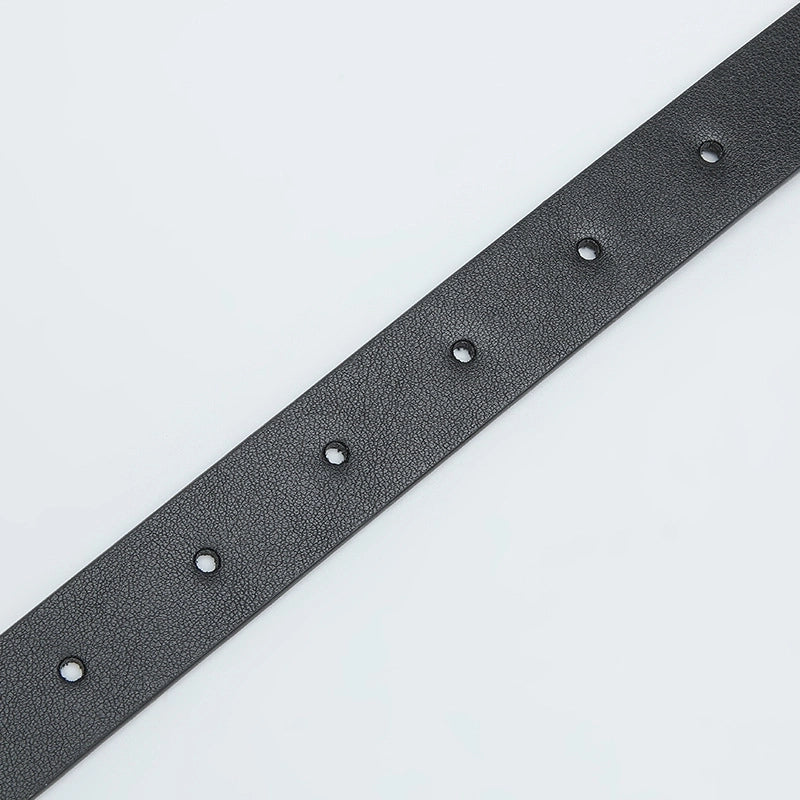 Minimalist Solid Color Pu Leather Alloy Unisex Leather Belts