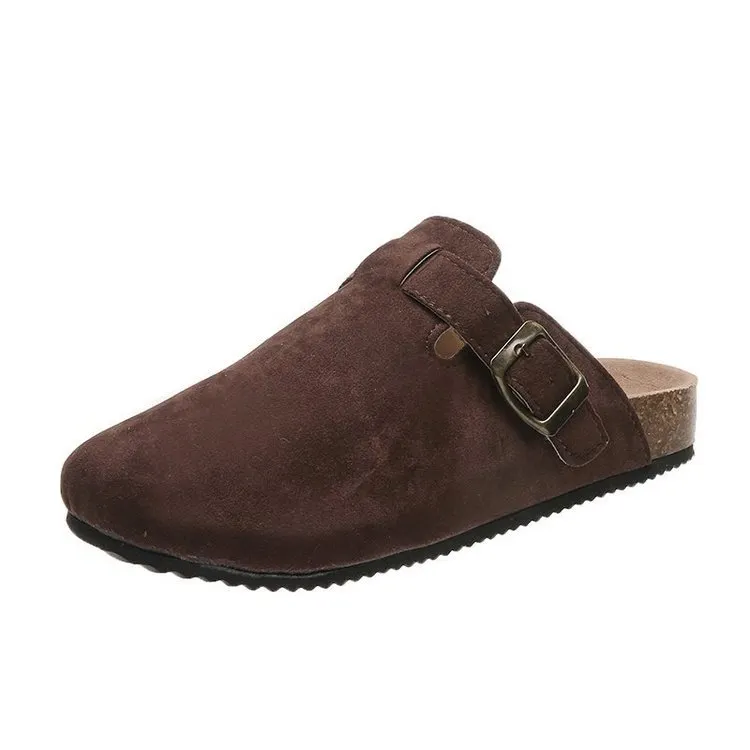 Breakj Breakj Slippers Female Couple Softwood Tug Wish Large Size Roman Shoes Casual Half-Dragging Lazy Shoes Trend