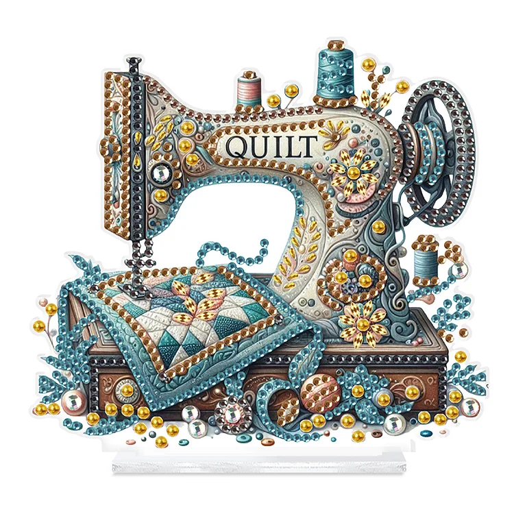 Sewing Machine Special Shaped 5D DIY Diamond Art Tabletop Decorations for Adults