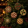 6pcs/set DIY Diamond Special Shape Pearl Art Hanging Wooden Christmas Tree Ornament Kit