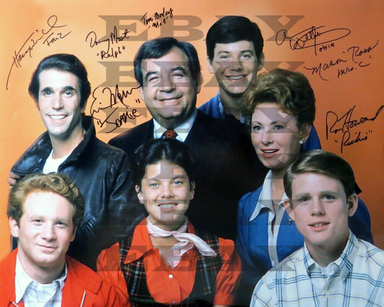 Happy Days Cast Signed 8x10 Photo Poster painting Reprint