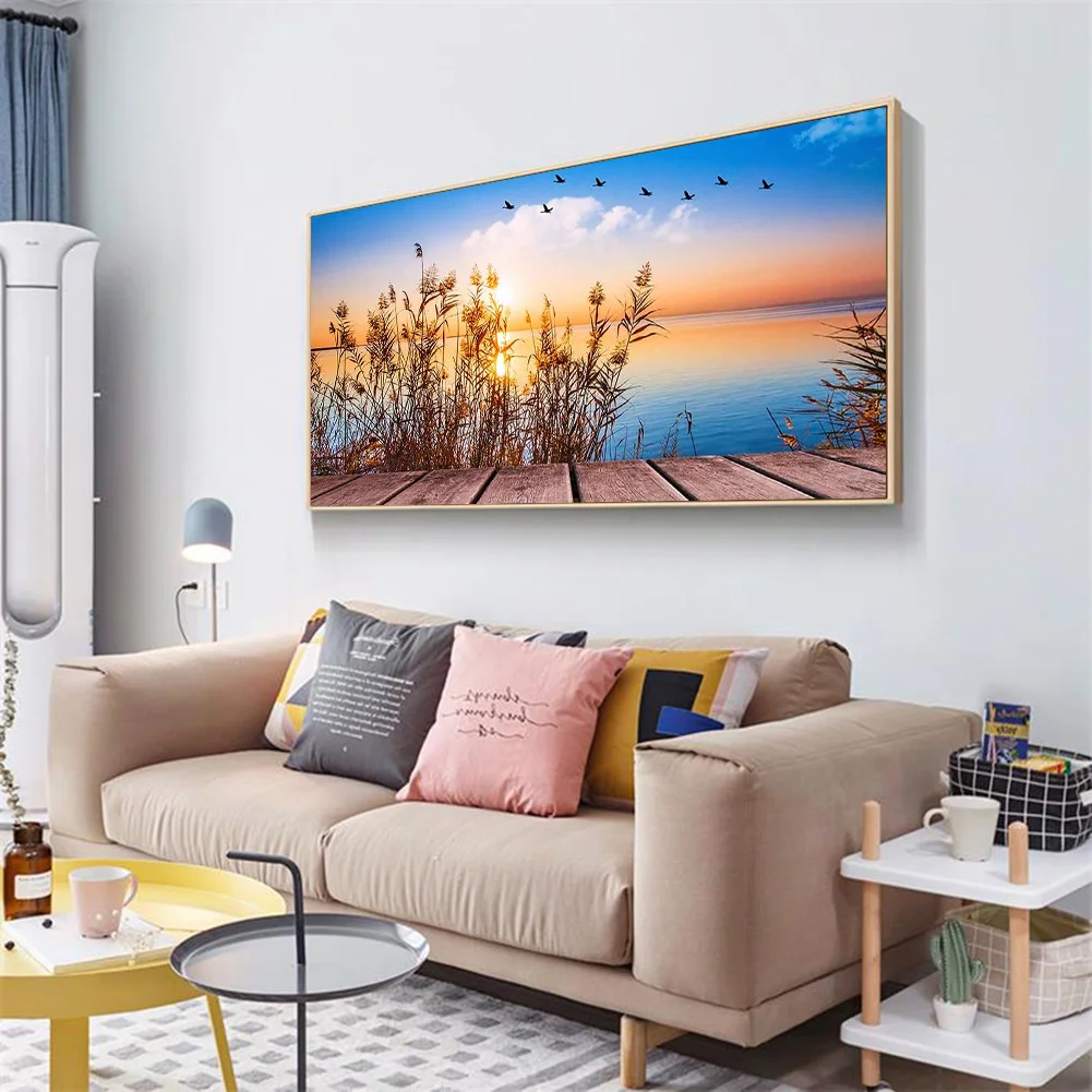 Diamond Painting - Full Round Drill - Sunset Reed(80*40cm)