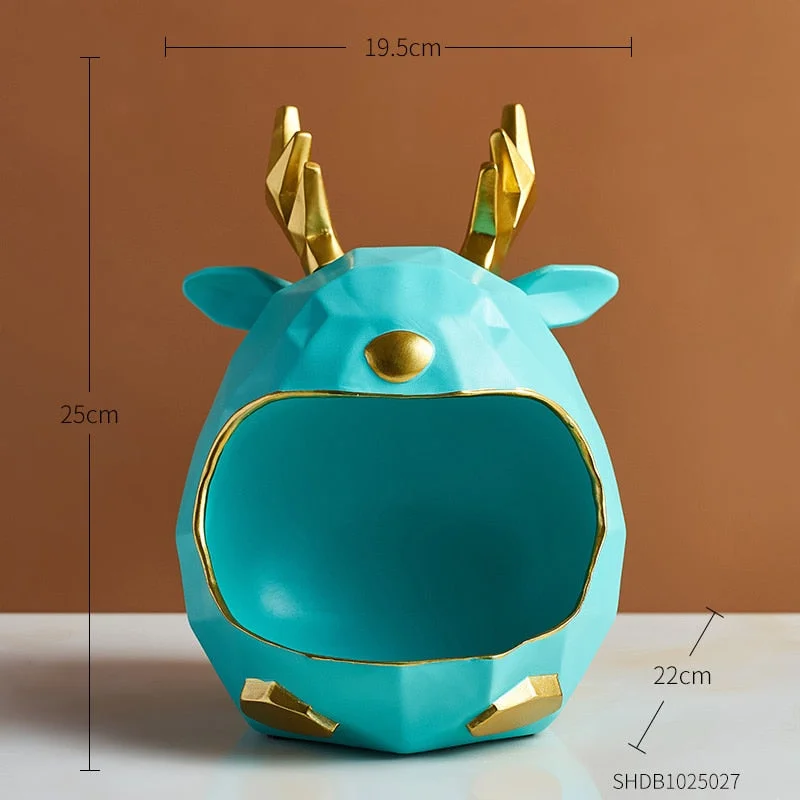 Resin Elk Deer Statue Home Decoration Accessories Artware Sculpture Abstract Decor Jewelry Storage Box Office Desktop Decoration