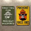 2PCS Smokey Bear - Metal Tin Signs Set(8*12Inch/12*16Inch) - Animal