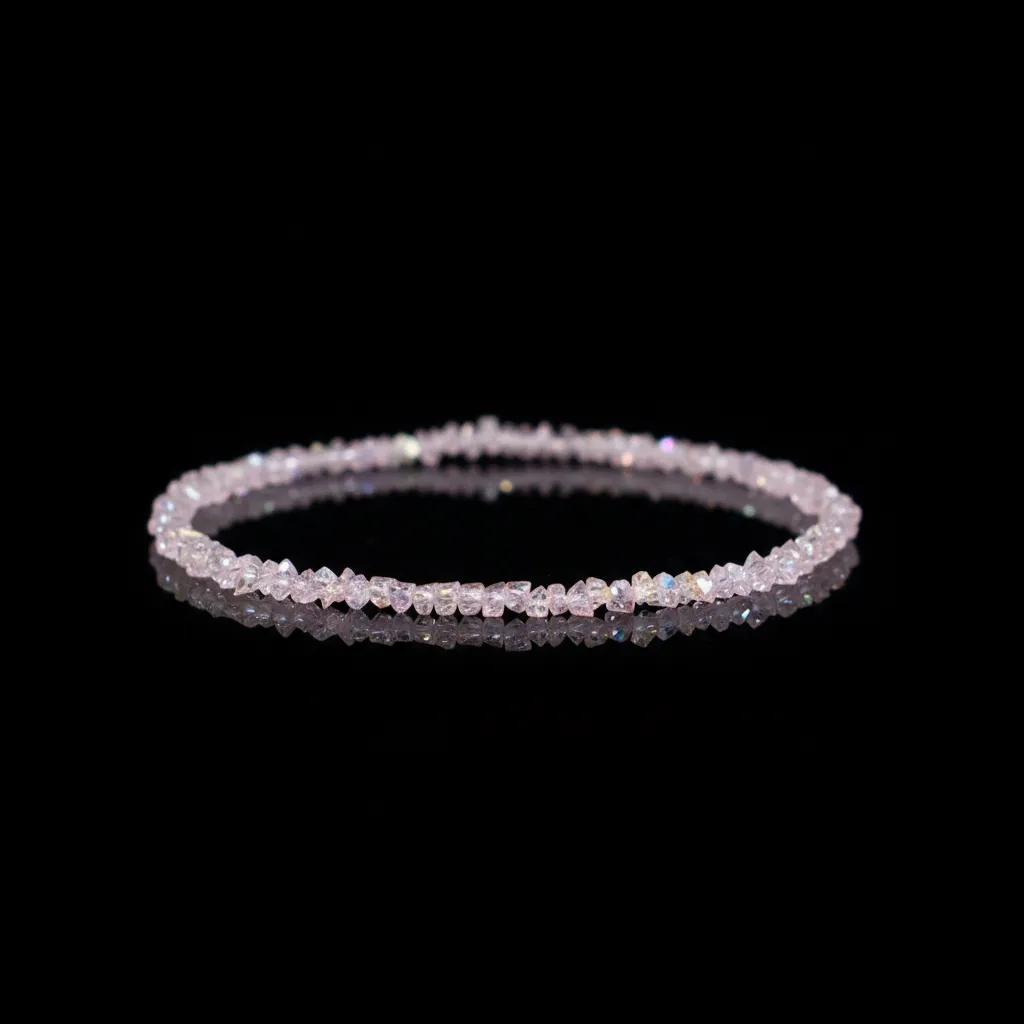JiStones Ethereal Glow: Ultra-Fine Champagne Austrian Crystal Stackable Bracelet
