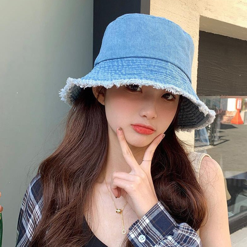 Summer Sun Hat Bucket Hat for Men Women Cotton Bob Panama Girls Beach Travel Outdoor Reversible  Fisherman Hat LANFUBEISI