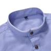 Casual Mandarin Collar Long Sleeve Shirt