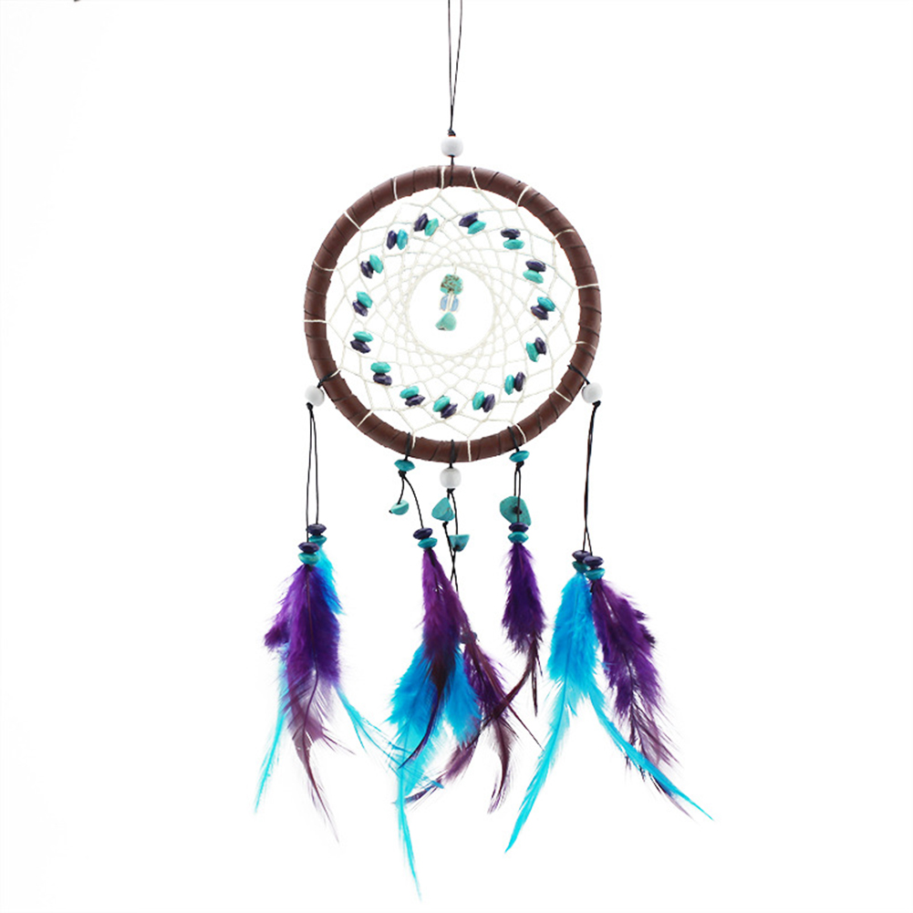 

Dream Catcher Key Ring Buckle Pendant Jewelry Green Bead Feather Wind Chime, 501 Original