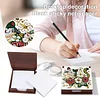 Wooden DIY Flower Cat Diamond Painting Kit Note Box with 160 Papers for Office