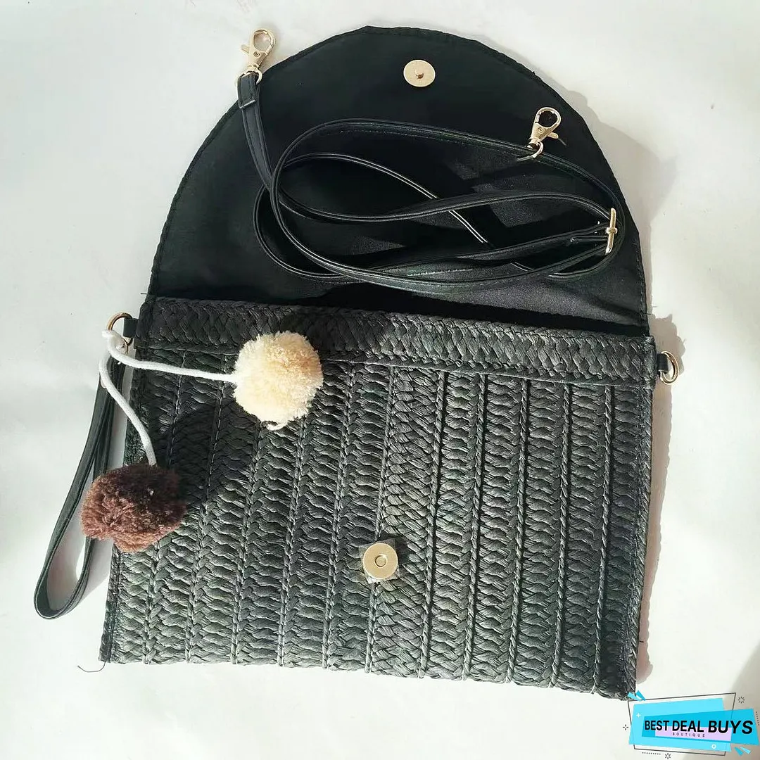 Hand Straw Bag Messenger Beach Bag