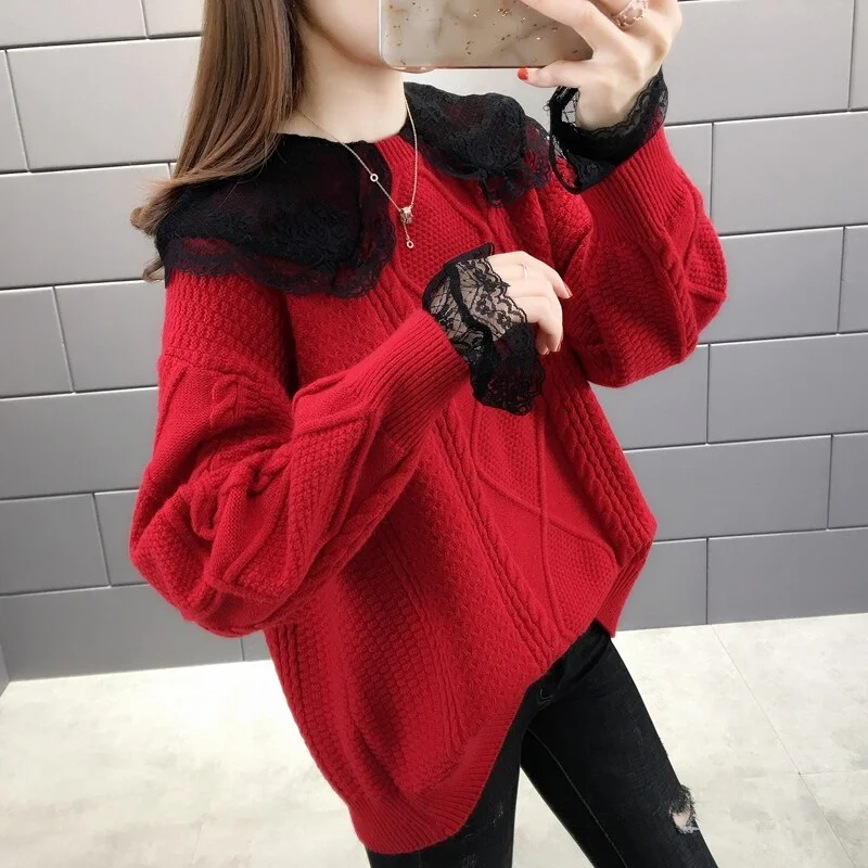 Room 153934, no. 3 in 4 】 to film a new hollow lace render unlined upper garment sweater two-piece   75