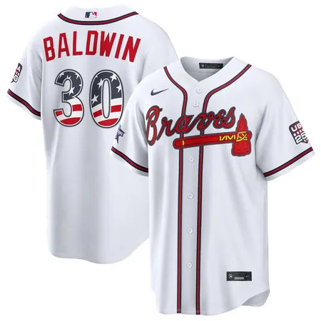 Youth Atlanta Braves #30 Drake Baldwin Nike White 2026 All-Star Edition Stars & Stripes Stadium Jersey