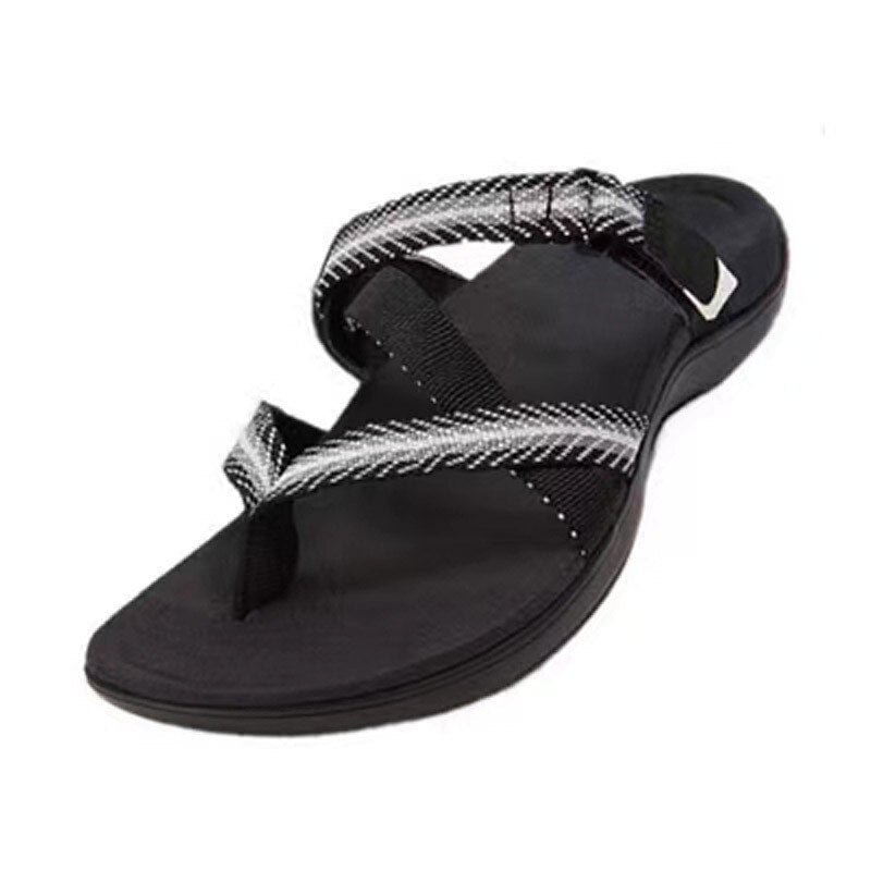 Women Slippers Summer Velcro Flat Sandals Women Closed Toe Women Arch Correction Slippers Casual Outdoor Flip Flops Plus Size 43