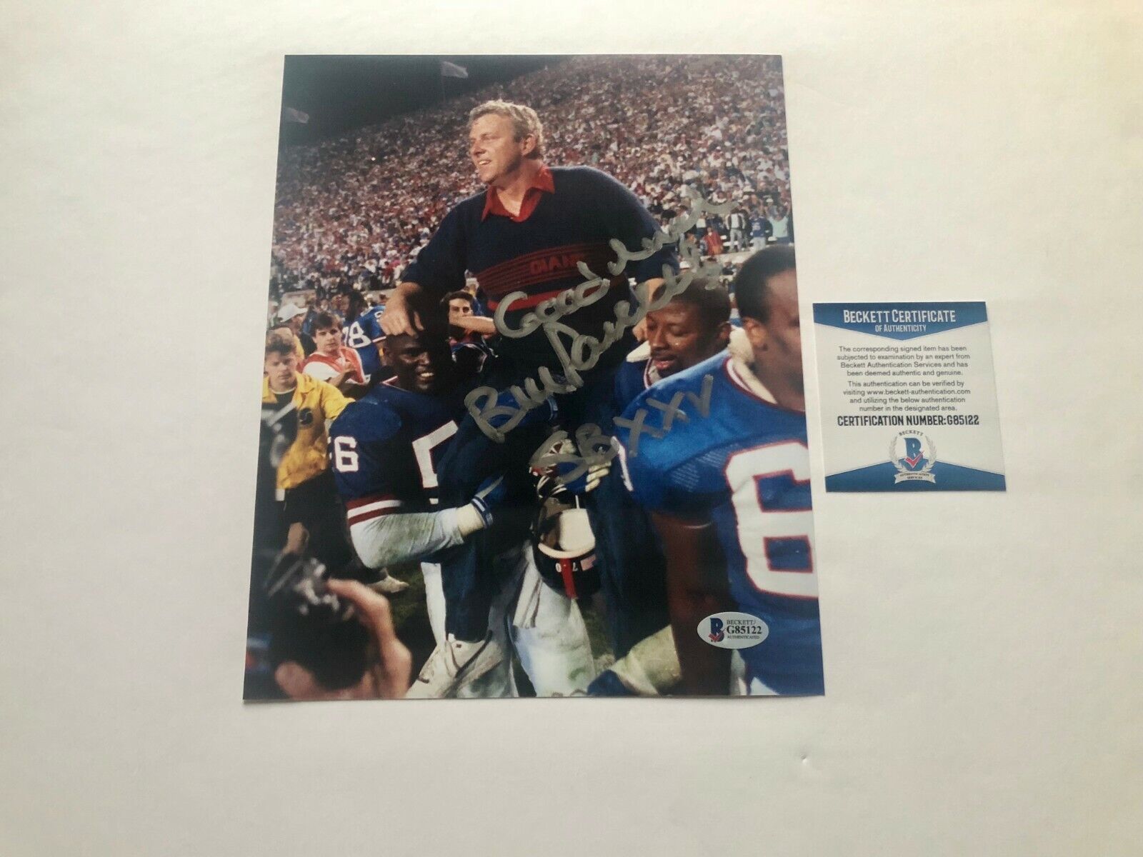 Bill Parcells Rare! signed autographed New York Giant 8x10 Photo Poster painting Beckett BAS coa