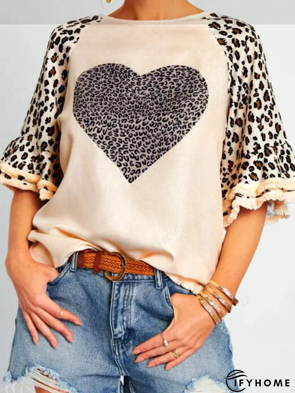 Leopard Short Sleeve Top | IFYHOME