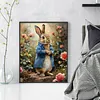Rose Shirt Rabbit Full 18CT DIY Stamped Cross Stitch Kits for Adults Home Decor 40x50cm
